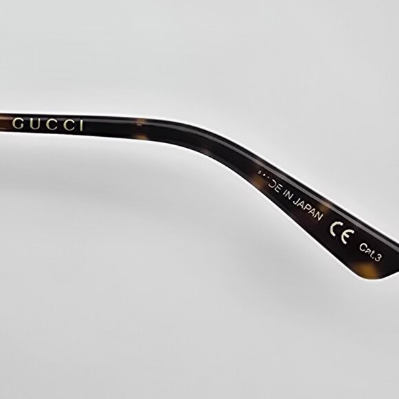 Gucci GG0222SK 003 Gold Havana Frame Blue Gradient Lens Cat Eye Sunglasses Japan main image 7